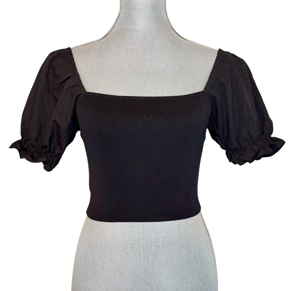 Dry Goods Originality Black Puff Sleeve Top